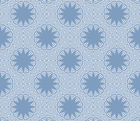 Blue and white pattern with geometric ornament