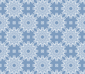 Blue and white pattern with geometric ornament