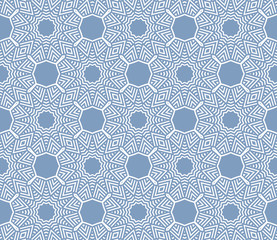 Blue and white pattern with geometric ornament