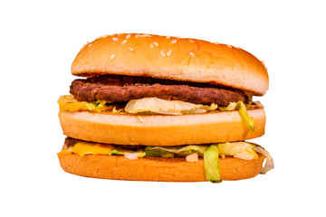 Fresh hamburger isolated on the white background