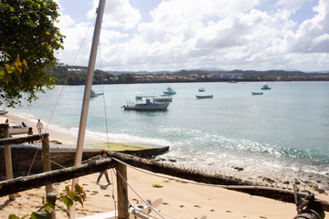 Boats by the sea and sand
