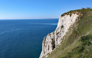 View of the Hooken undercliff on the Beer to Branscombe walk in Devon, England