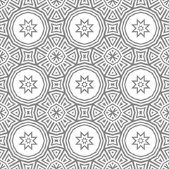 Grey and white pattern with geometric ornament