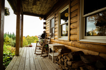 farmers porch on a cabin