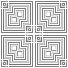 Grey and white pattern with geometric ornament
