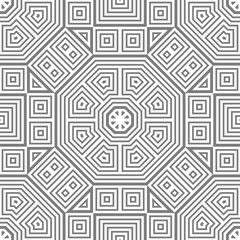 Grey and white pattern with geometric ornament