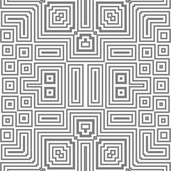 Grey and white pattern with geometric ornament