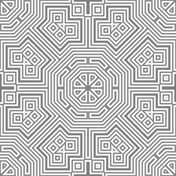 Grey and white pattern with geometric ornament