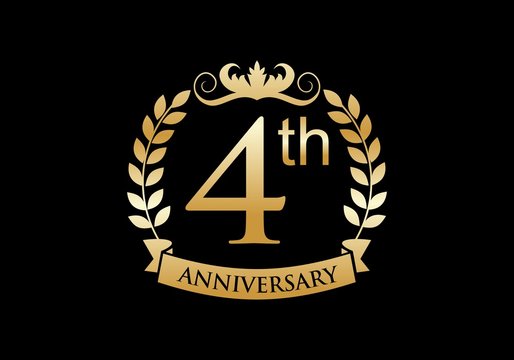 4th, Anniversary Celebration Luxury Logo