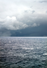 windy and stormy day on sea