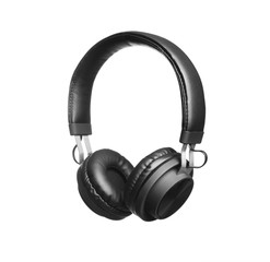 Fototapeta na wymiar Stylish headphones with pads on white background