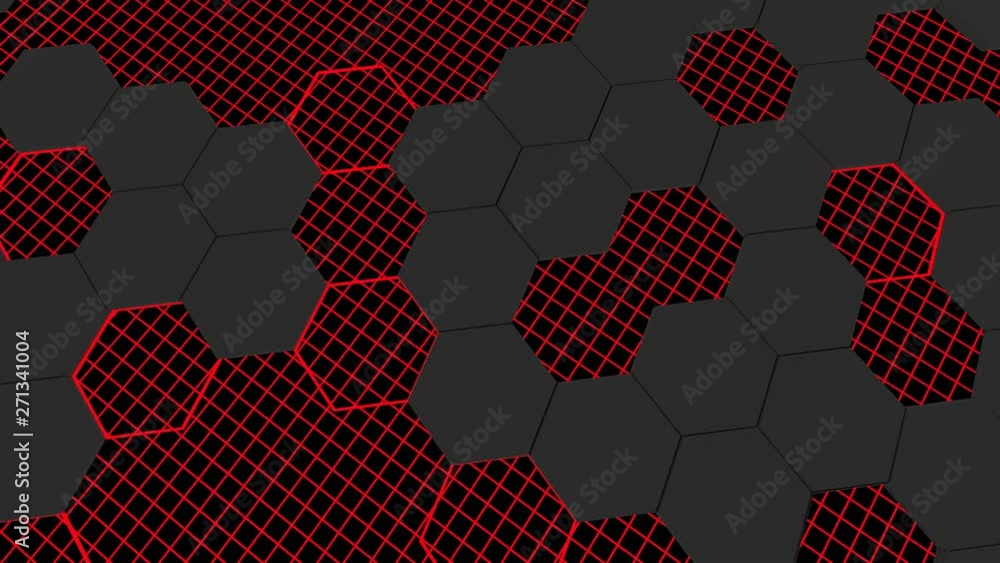 Aufkleber 3d illustration of abstract modern background honeycomb pattern with checker textures