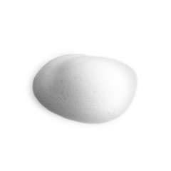 Drop of soap foam on white background