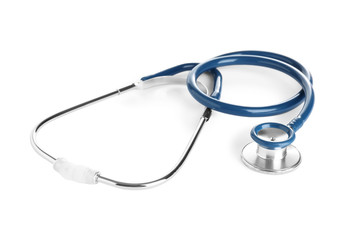 Stethoscope on white background. Professional medical device