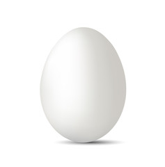 Chicken egg isolated on white background. 3D Illustration. Easter vector template. 