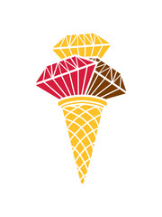 schokolade erdbeer eiscreme diamanten rubine edelsteine schmuck teuer reich wertvoll eis clipart waffel text logo ice cream lecker liebe waffel sommer essen hunger kugel schlecken design