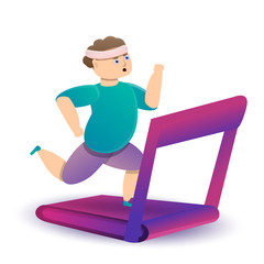 sport concept design with running man on a treadmill, vector illustration