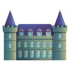 beautiful cartoon castle, vector illustration