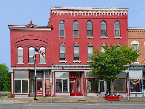 American Small Town Old Fashioned Main Street Storefronts