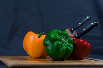 Pimientos frescos para una ensalada