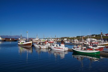 Fototapeta premium Harbour of Husavik on Iceland