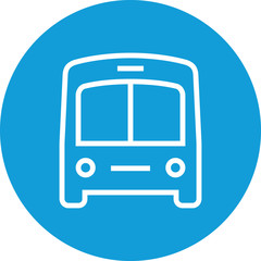 Bus Transportation Outline Vector Icon