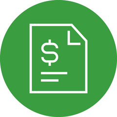 Financial Statement Contract Receipt Outline Icon