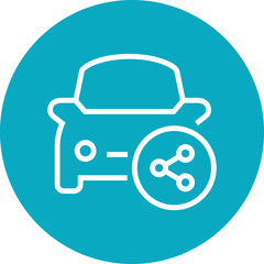 Ride Sharing Car Outline Icon