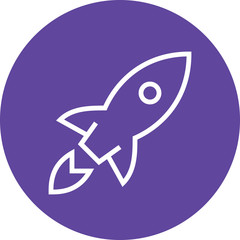 Rocket Spaceship Takeoff Outline Icon