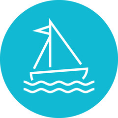 Sail Boat Voyage Outline Icon