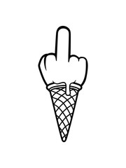 fick dich eis kugel wichser beleidigung mittelfinger eiscreme böse fuck you off hand clipart waffel logo lecker liebe waffel sommer essen hunger kugel schlecken design