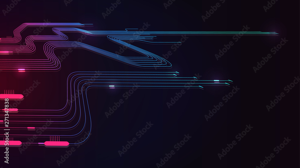 Poster tech connection speed line data network
