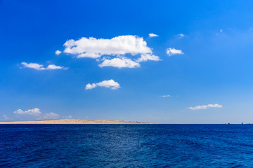 Naklejka na ściany i meble Panoramic view on a Red sea. Summer vacation