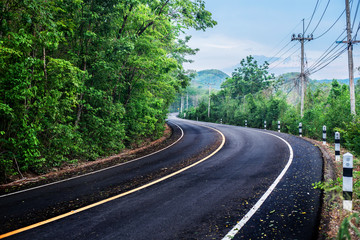 local road , landscape street anad greenery background