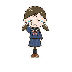 泣く女の子２　ポーズ　イラスト