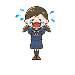 泣く女の子３　ポーズ　イラスト