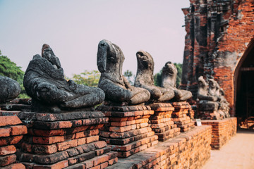 Old temple ,on 04 June 2019 ,AYUTTHAYA, THAILAND many Tourists from around the world in wat...