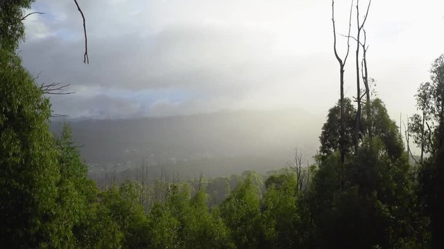 Timelapse of wild weather over a small town
