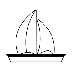 sailing boat travel on white background