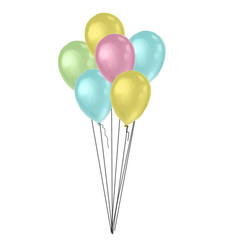 colorful balloons tied together:isolated on white © Scarlet_Mari