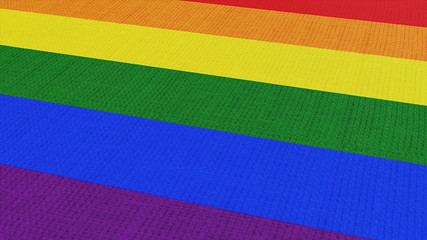 LGBT flag is waving 3D illustration. Rainbow flag on fabric cloth, pride, gay symbol background. 