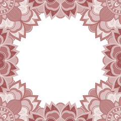 Abstract floral decorative frame for greeting card or invitation in ethnic style