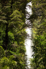 Waterfall in forest Salto de la China Pucón Chile