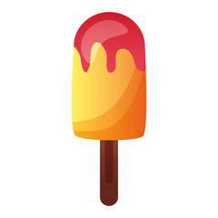 cold popsicle ice cream on white background