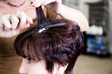 Woman at the hairdresser