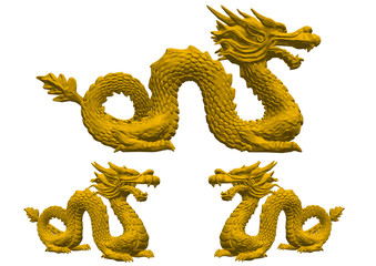 Fototapeta premium chinese dragon on white background