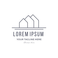 Abstract modern Simple Sleek House with line art logo Design Inspiration custom logo design vector