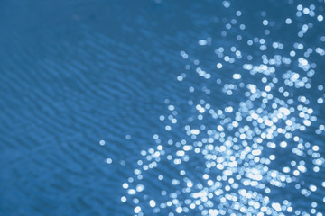 Blue water with bokeh