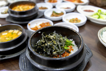 Popular Korean food dolsot bibimbab