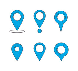 Set of map pointers. Map pointers isolated on a white background. Vector illustration